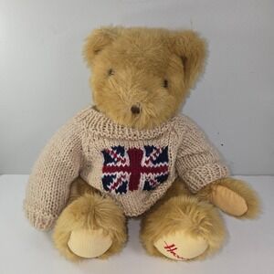 Harrods Teddy Bear Union Jack Sweater Plush Stuffed Animal Collectible